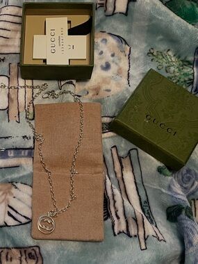 Gucci Silver Logo Necklace